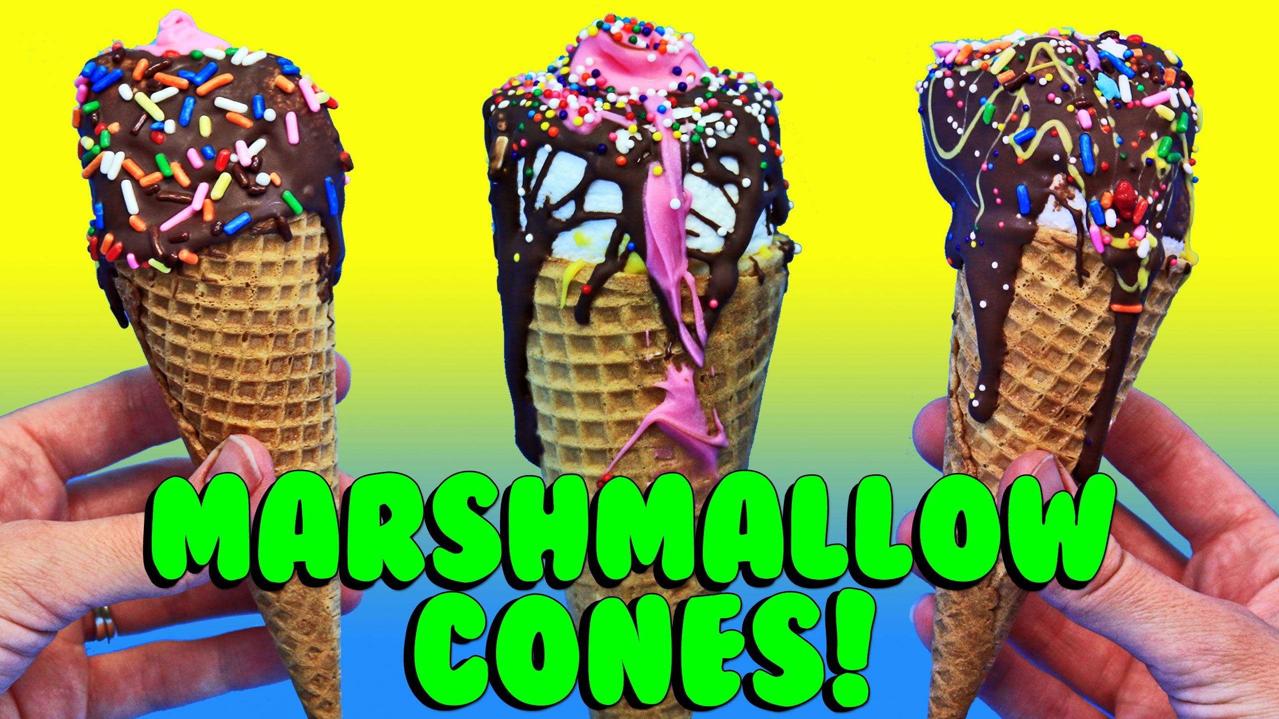 Chocolate marshmallow ice cream cones diy recipe cooking for kids by