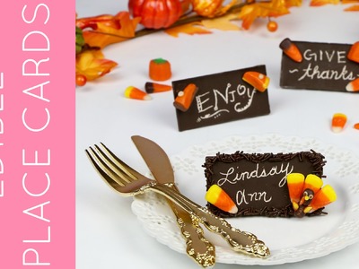 DIY Toothpick Engraved Edible Chocolate Bar Thanksgiving Place Cards
