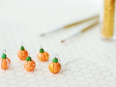 Patterned Pumpkin Necklaces Polymer Clay Tutorial