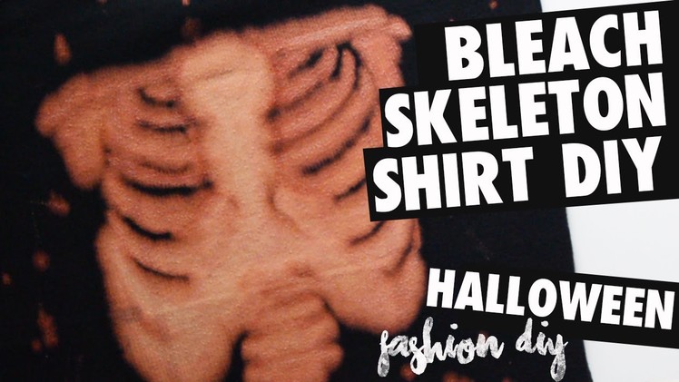 DIY Bleach Skeleton Rib Shirt. HALLOWEEN Fashion DIY