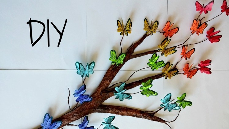 DIY Tree Branch + 3D Butterflies ♥. Room Decor