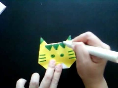 Easy Origami Tiger (Head) For Children