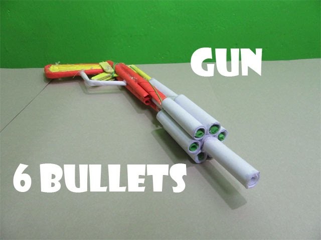 How to Make a Poweful Paper Gun that shoots 6 Paper Bullets - Easy Tutorials
