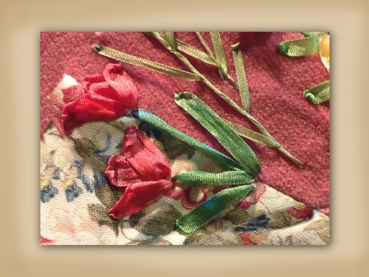 How to make silk ribbon embroidered tulip flowers