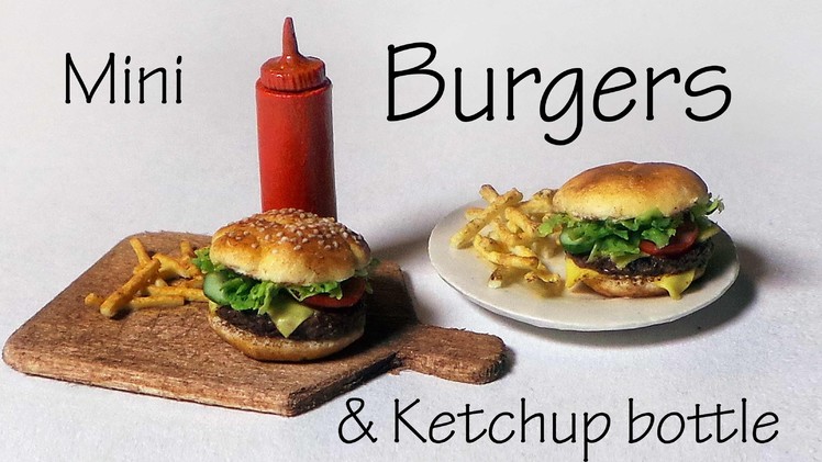 Simple Polymer Clay Burgers & Ketchup Bottle - Polymer Clay Tutorial