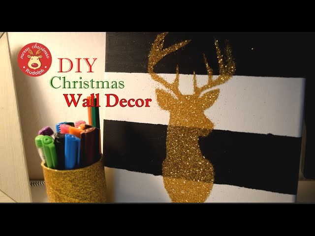 DIY Christmas Wall Decor | Reindeer Canvas | How to | Xmas Decor
