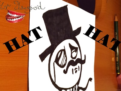 DIY How to draw easy stuff but cool on paper:draw a HAT on a person Head EASY-cartoon hat,SPEEDY