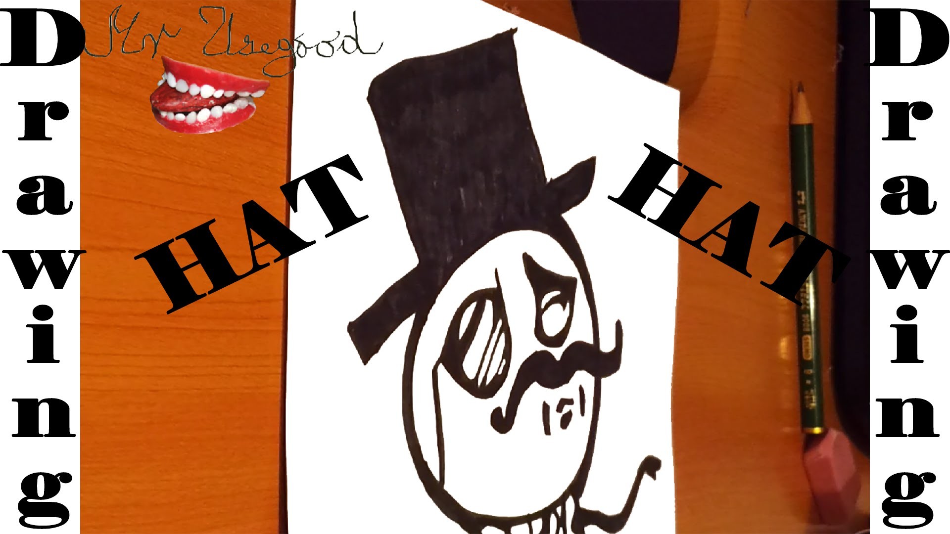 DIY How to draw easy stuff but cool on paper:draw a HAT on a person Head EASY-cartoon hat,SPEEDY