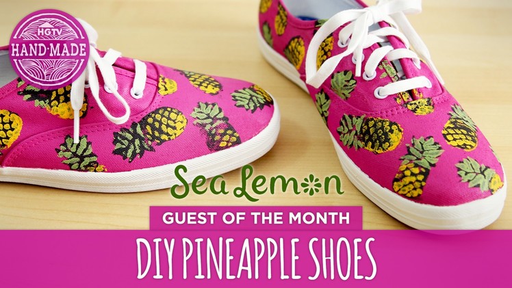 DIY Pineapple Shoes by Sea Lemon - White Shoes Challenge Week - HGTV Handmade