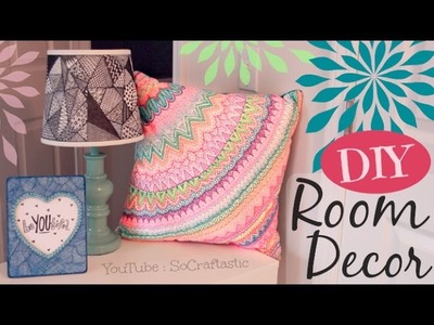 DIY ROOM DECOR : Doodle Lamp Shade, Pillow, & Picture Frame