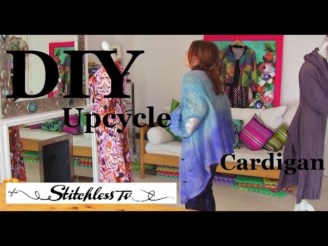 DIY Upcycle Cardigan - no sew