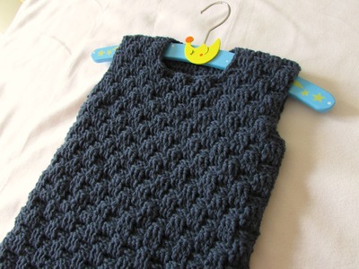 How to crochet an easy cable. basket weave vest - all sizes