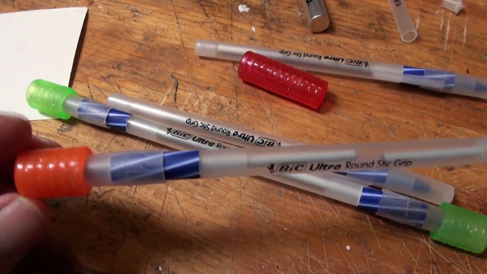 How to Make a BICtory Pen-Spinning Pratice Pen from Bic Ultra Round Stic Grip pens