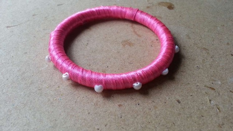 How To Make Ribbon Wrapped Beaded Bangle - DIY Style Tutorial - Guidecentral
