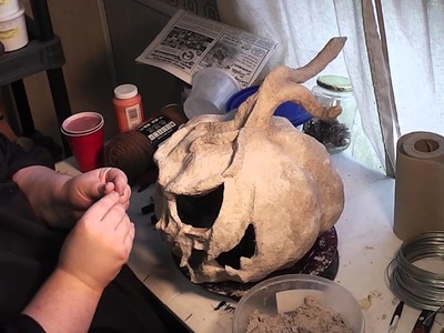 Paper Mache Pumpkins- 10 - Stem finishing and final sculpting