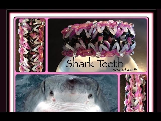 Rainbow Loom Band Shark Teeth Bracelet Tutorial.How To
