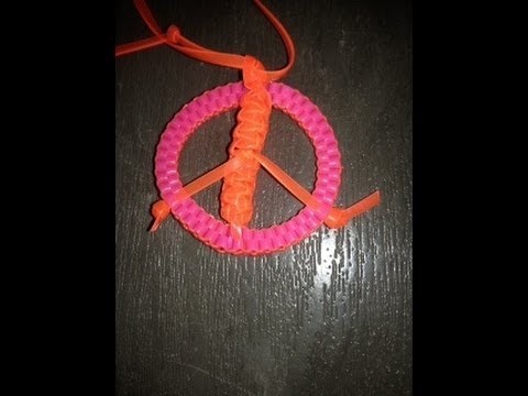 The Peace Sign Tutorial for Lanyards.Boondoggle.Scoubidou