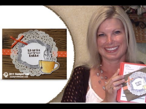 Watercolored Stampin Up "Thanks A Latte" card from July 2015 Paper Pumpkin Box