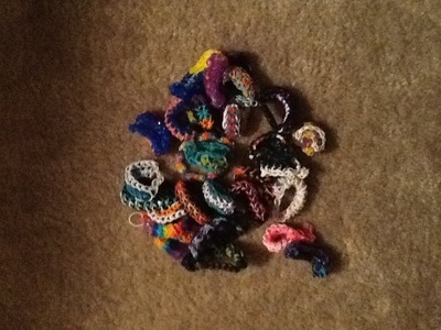 All my rainbow loom bracelets 2014