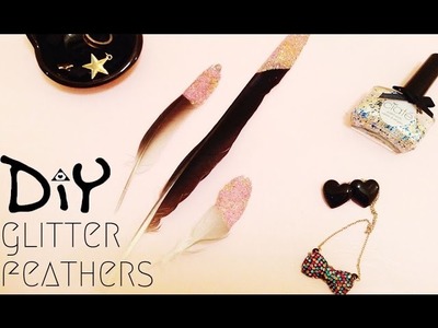 DIY glitter feathers