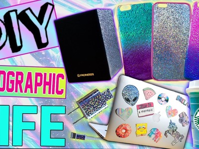 DIY Holographic iPhone Cases! | Holographic Starbucks Cup! | DIY Laptop Stickers | iPhone Charger!