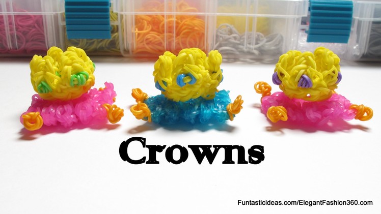 Rainbow Loom Crowns charm - How to - Emoji.Emoticon