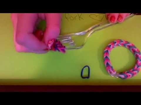 Rainbow loom fishtail with fork