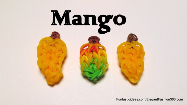 Rainbow Loom Mango fruit Charm - How to - Food Series