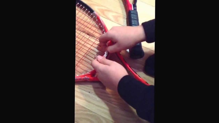Rainbow Loom tennis string shock absorber. First great invention by Quentin