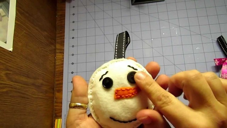 Christmas in July 2012 v16; Hand Sewn Snowman & Woman Ornaments