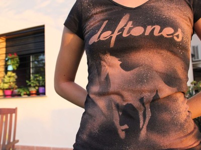 DIY Deftones custom t-shirt using bleach ~ Camiseta de Deftones a base de lejía