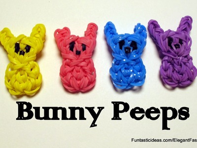 Easter Bunny Peeps Candy charm - How to Rainbow Loom design - Easter Series