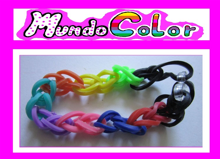 Gomas Loom. Pulsera Elastica Simple. MundoColor. Rainbow Loom