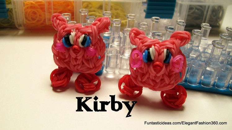 Kirby charm - How to Rainbow Loom design-Character Series