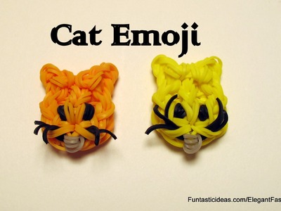 Rainbow Loom Cat Face Emoji.Emoticon charm - How to