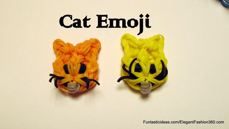 Rainbow Loom Cat Face Emoji.Emoticon charm - How to