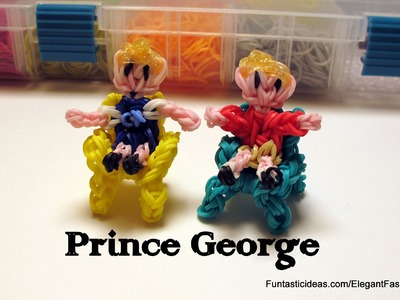 Rainbow Loom Prince George(Son, Boy) Action Figure Charm - How to - Royal Family