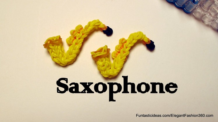 Rainbow Loom Saxophone 3D Charm - How to - Emoji.Emoticon.Music Series