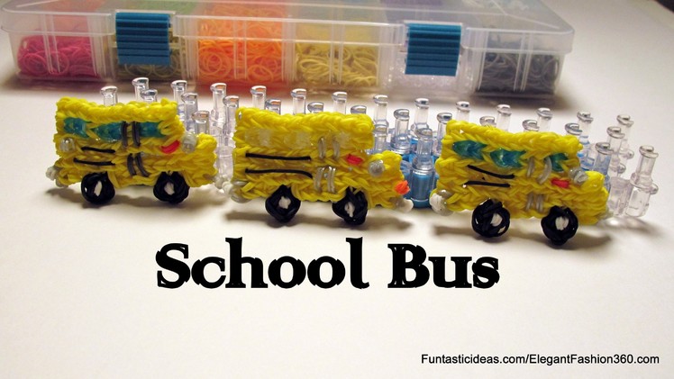 Rainbow Loom School Bus charm - How to - School Series
