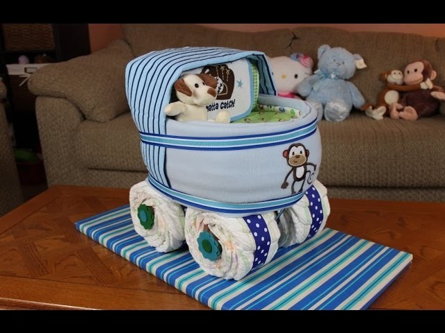 Boys Baby Carriage Diaper Cake