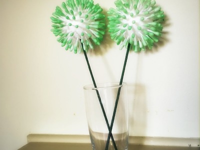 DIY Home decor:Easy q-tip.cotton bud.Cotton swabs flower