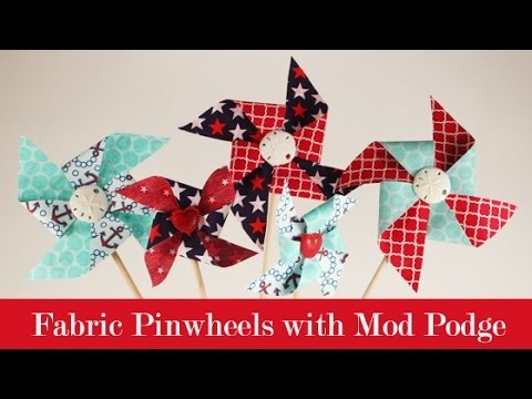 Fun Pinwheel Centerpiece Using Mod Podge Fabric