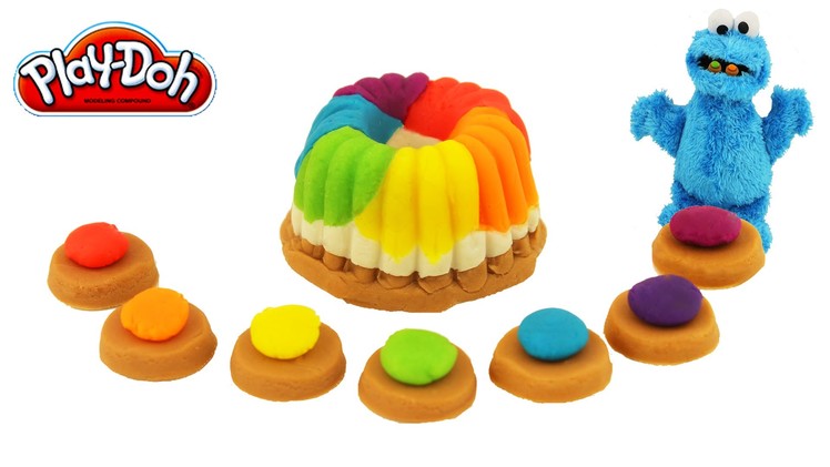 Play Doh Rainbow Toffee and Rainbow Cake Cookie make easy