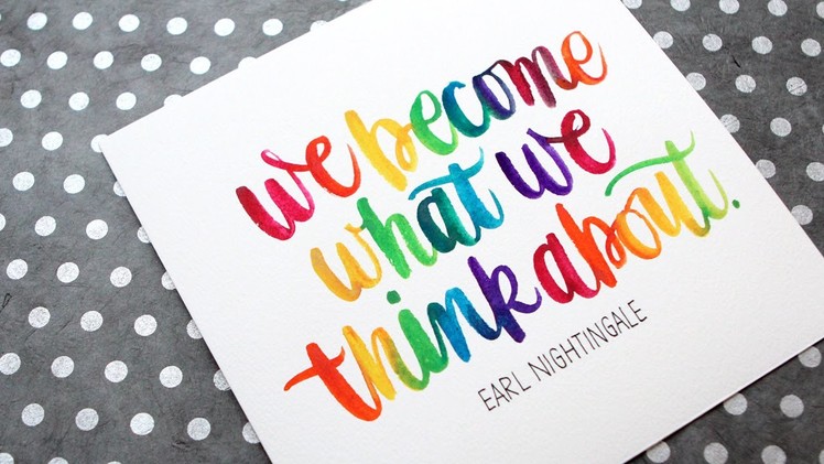 Rainbow Watercolor Brush Lettering (in real time)