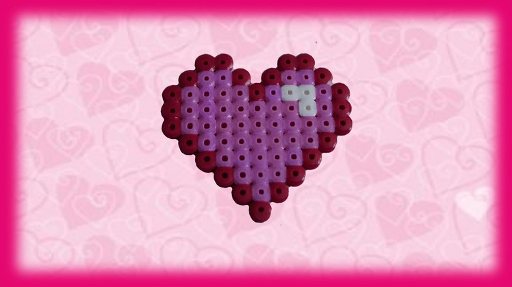 TUTORIAL Hama Beads Pyssla Perler Beads. How to Make a heart