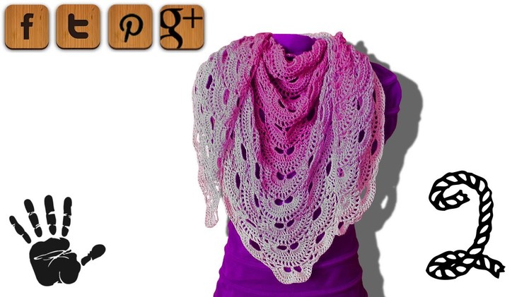 Virus shawl lefty crochet tutorial part 2 - © Woolpedia