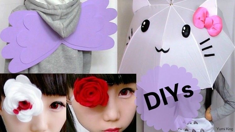 3 Easy Cosplay DIYs: DIY Wings + DIY Cat Umbrella.Parasol + DIY Felt Rose Eye Patch