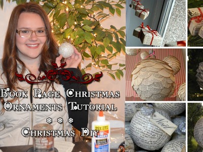 Book Page Christmas Ornaments Tutorial | Christmas DIY #4