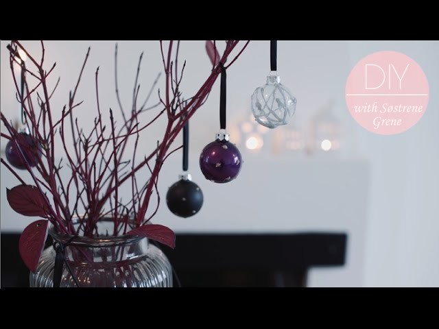 DIY: Christmas baubles with glitter glue by Søstrene Grene