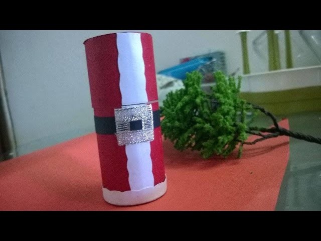 DIY Christmas Ornaments - Santa Claus Box Crafts For Kids Using Recycled Toilet Paper Rolls